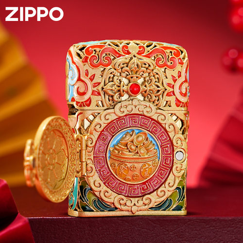 zippo乾坤聚宝夜光珐琅礼盒套装