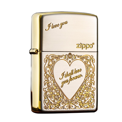 zippo火机送礼表白白金精雕