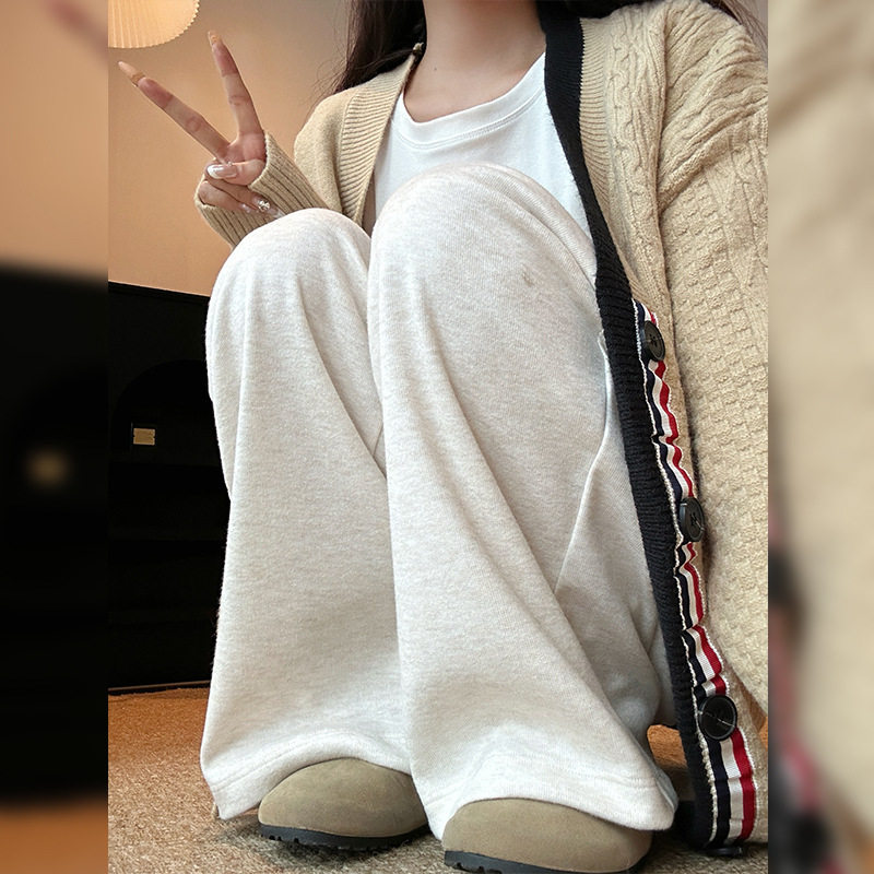 韩版高腰系带裤新款秋冬休闲软糯休闲裤