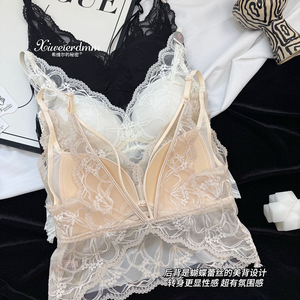 蕾丝蝴蝶美背吊带背心女无痕抹胸