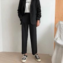 西装裤女直筒宽松垂感阔腿高腰显瘦黑色休闲百搭九分学生春秋女裤