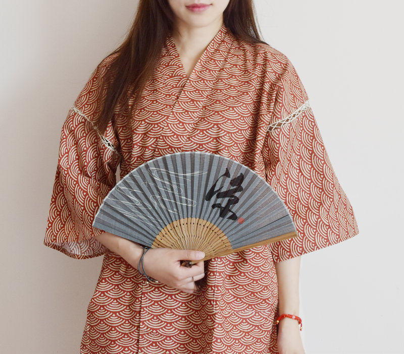 夏季 日式纯棉家居服情侣短袖睡衣和服甚平青海波海浪温泉汗蒸服