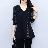 花衬衫 2026春秋装 遮肚子胖MM时尚 气质高级感宽松显瘦打底衫 女 新款