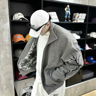 BXLT必须撸铁原创重磅限定“蛇骨荆棘”毛呢宽肩立领夹克外套