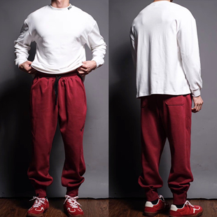 BXLT｜必须撸铁铠甲式拼接四合扣两穿宽松春秋百搭束脚长裤卫裤