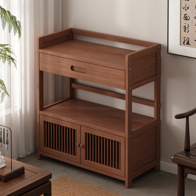 新中式复古风餐边柜茶水柜一体
