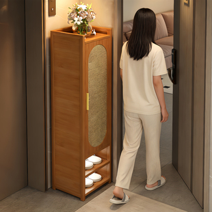 折叠鞋架门口外楼道带门鞋柜入户门多层家用小窄鞋子收纳柜免安装