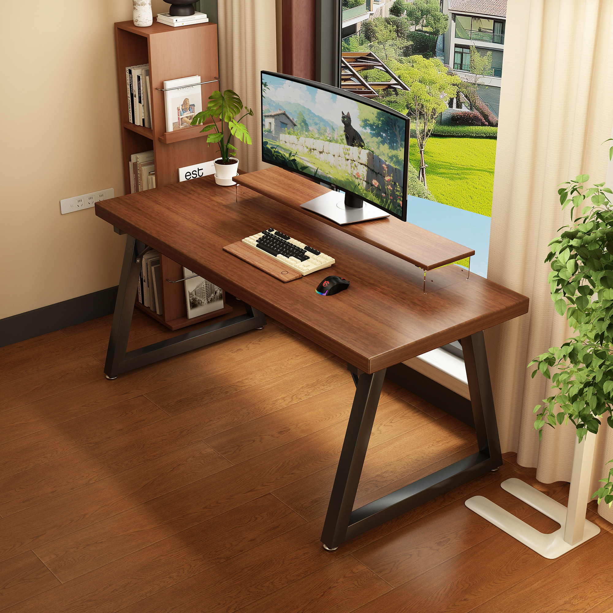 电脑桌卧室家用台式办公桌子工作台长方形电竞桌书桌学生2025新款,住宅家具,电脑桌,淘宝优惠券,粉丝福利购,淘宝优惠卷