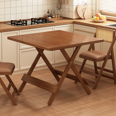 折叠餐桌家用小户型简易吃饭桌子便携出租屋正方形四方桌2025新款