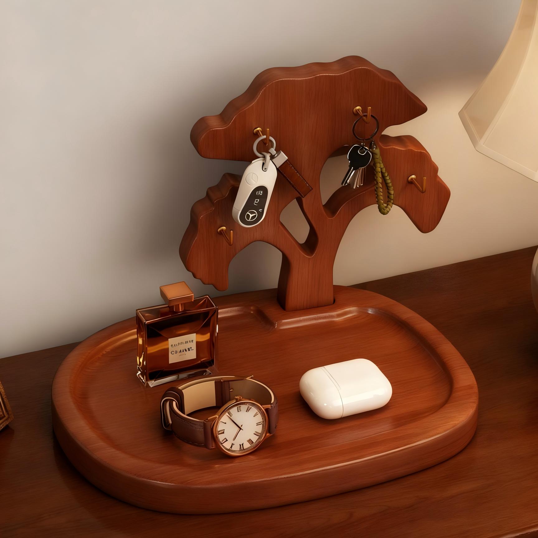 银杏创意钥匙收纳架【实木材质】