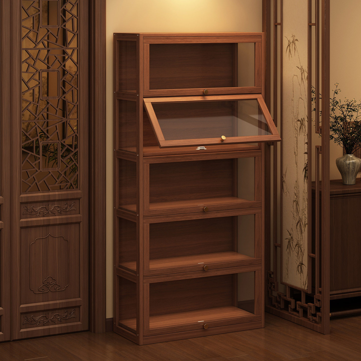 博古架实木中式茶叶茶具置物架隔断摆件办公茶室收纳展示柜多宝阁,住宅家具,多宝格/博古架,淘宝优惠券,粉丝福利购,淘宝优惠卷