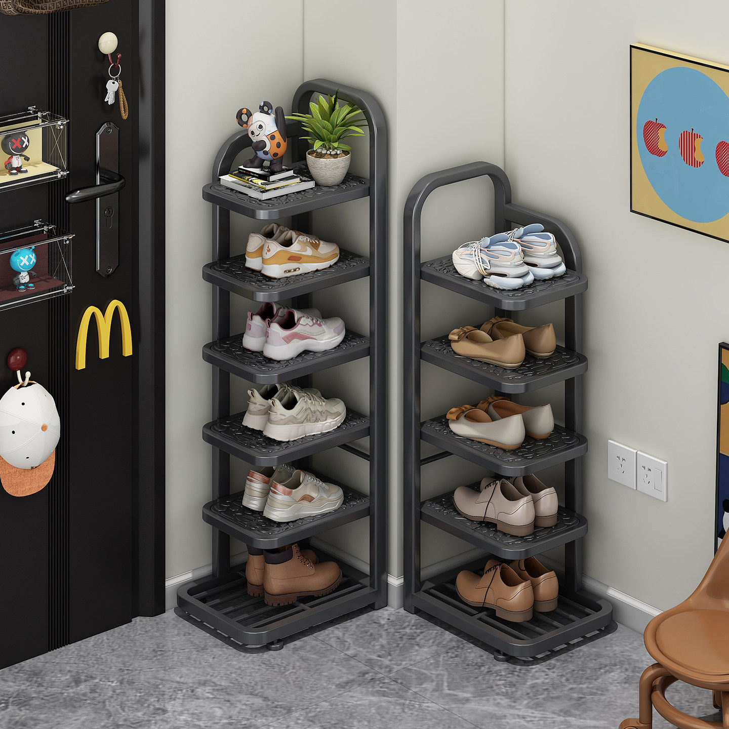 鞋架多层家用门口小窄鞋柜入户门小型简易出租房用角落鞋子置物架,住宅家具,鞋架,淘宝优惠券,粉丝福利购,淘宝优惠卷