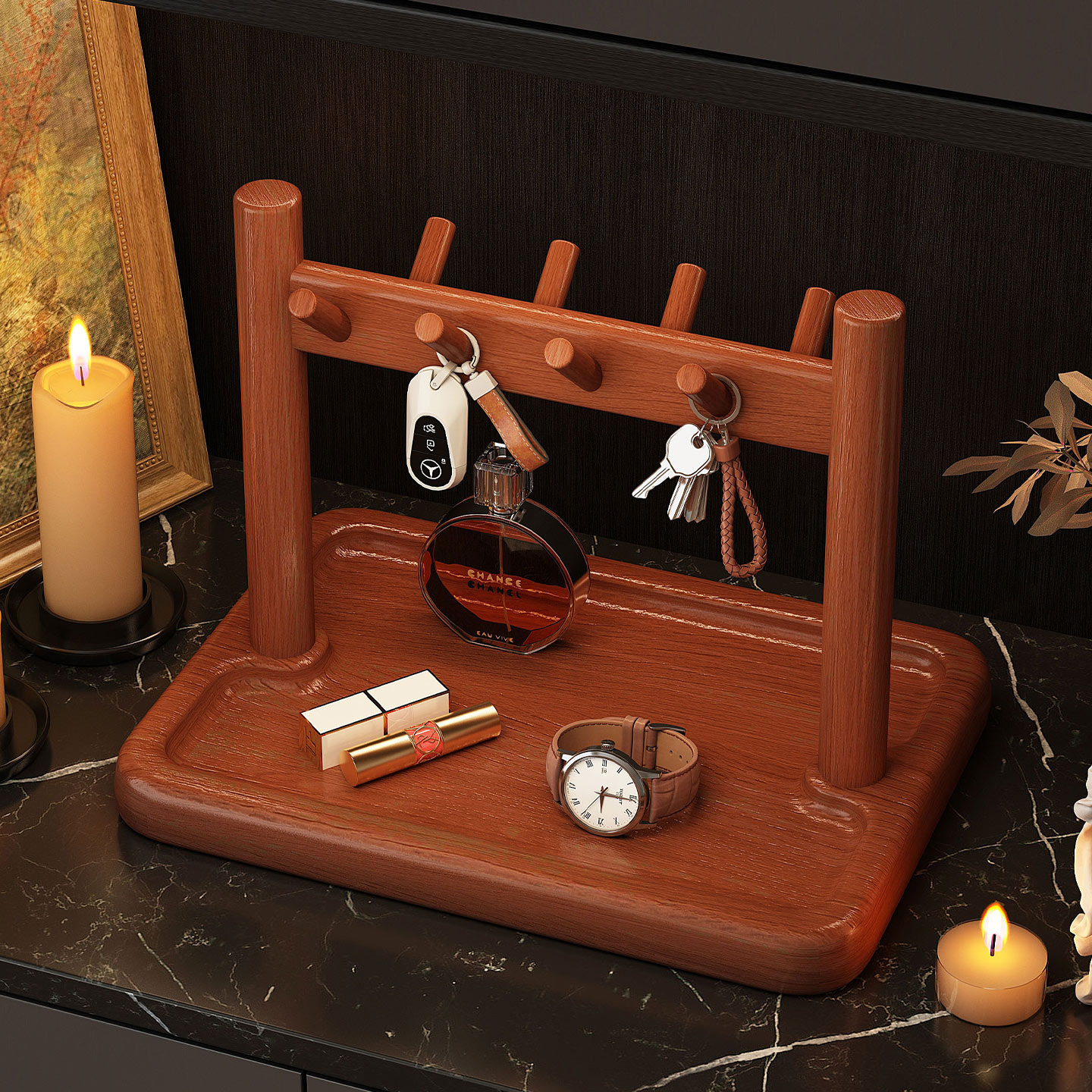 【实木】入户门玄关钥匙置物架