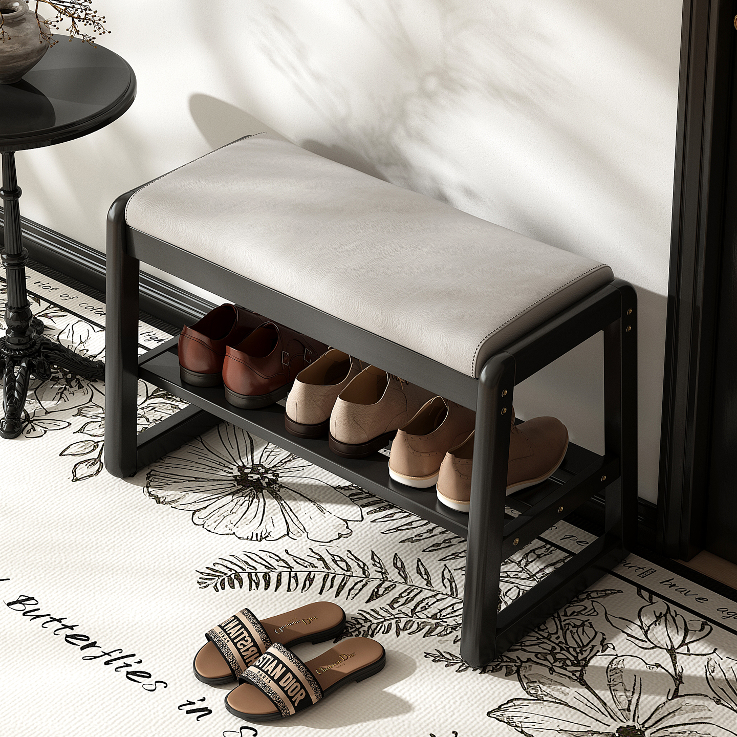 实木换鞋凳门口家用入户进门小尺寸穿鞋凳鞋柜坐凳一体储物长条凳