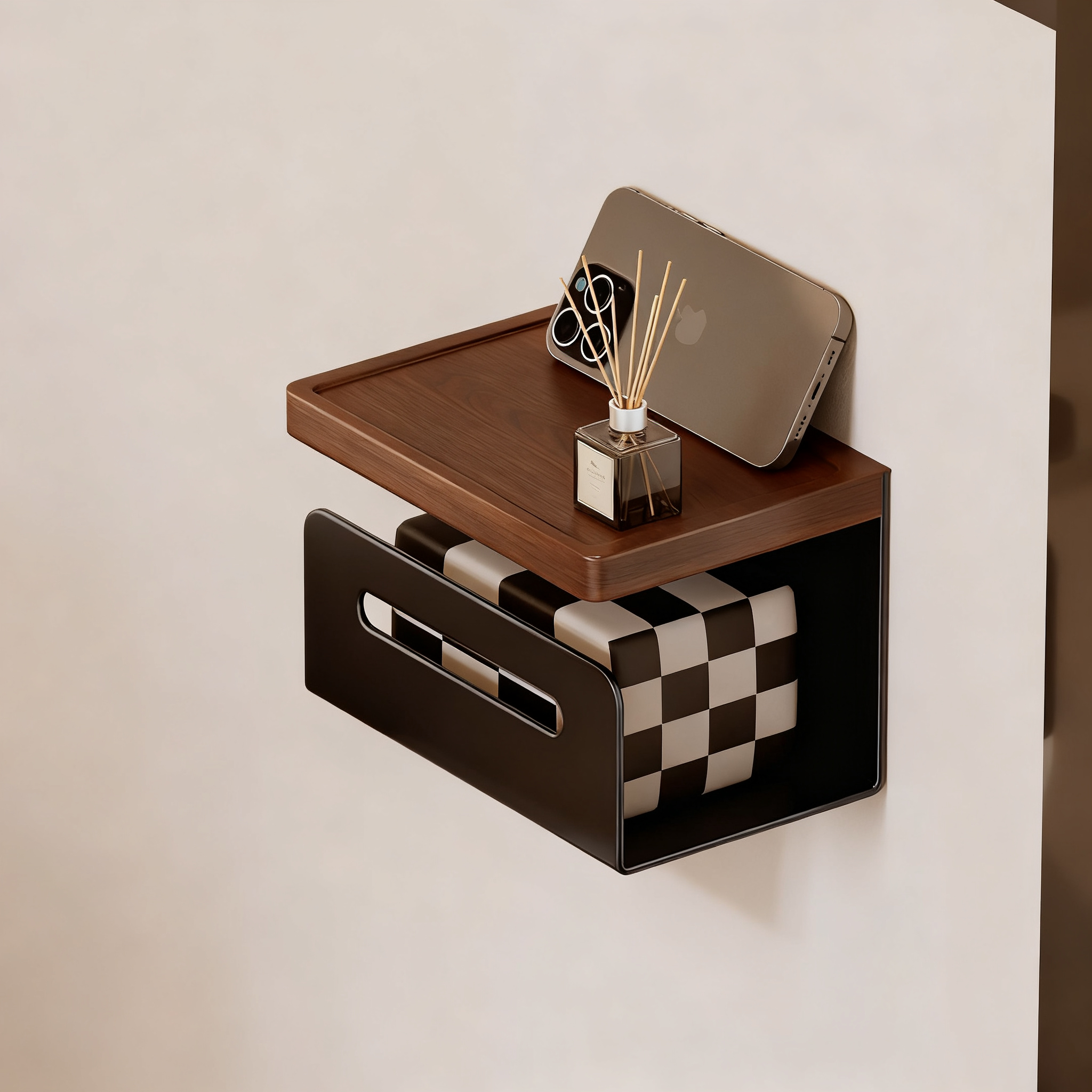 【卷纸+抽纸+手机】卫生间置物架