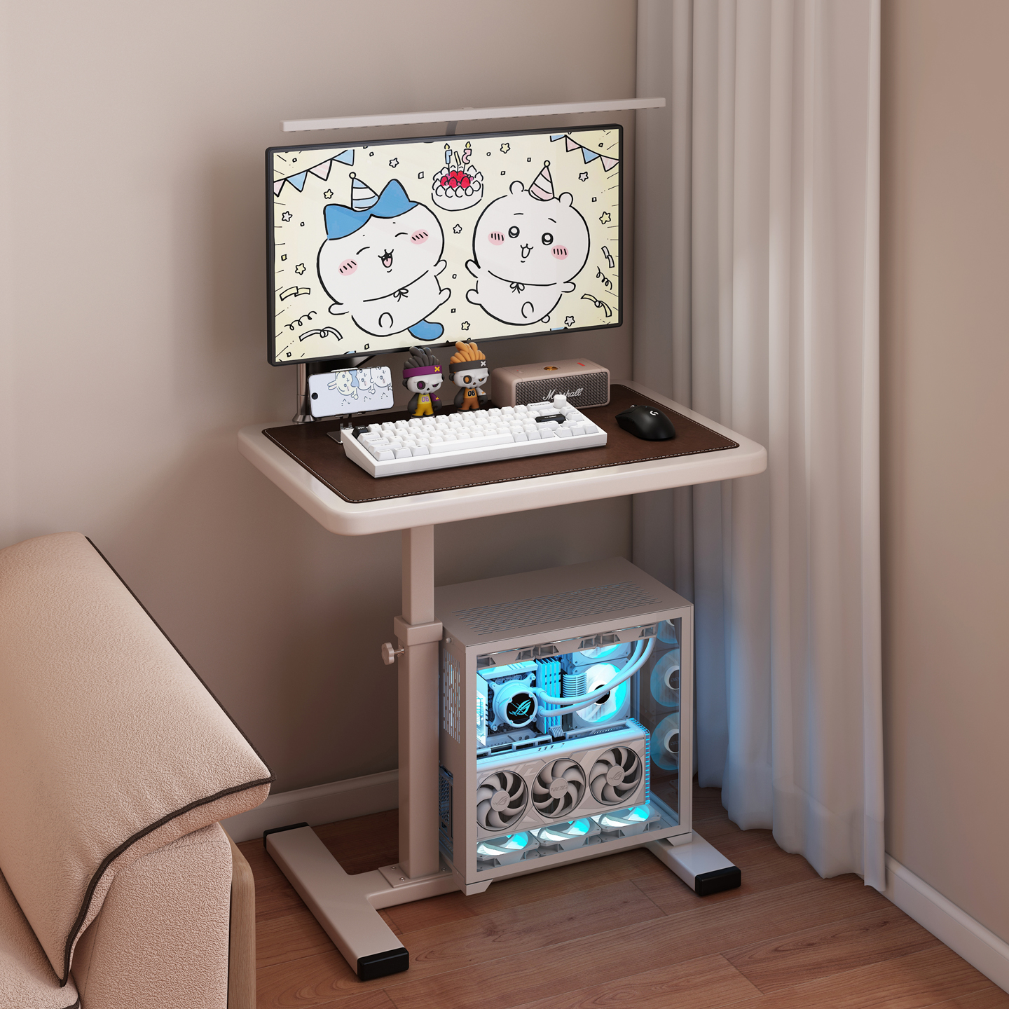 可移动床边桌电竞办公基站