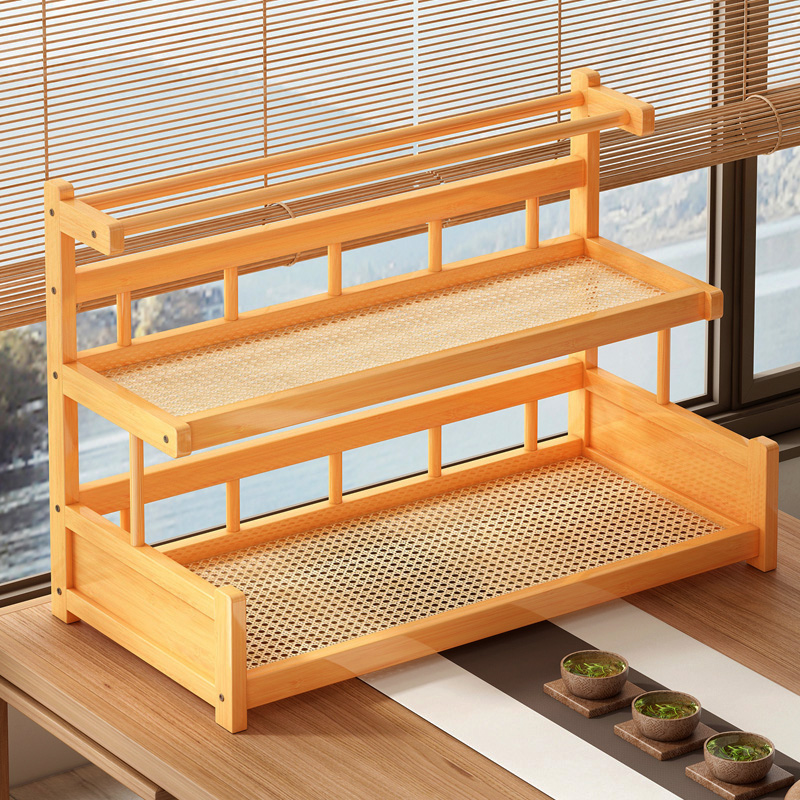 茶几客厅家用简约中式置物办公室桌面茶桌博古架收纳紫砂壶摆放架