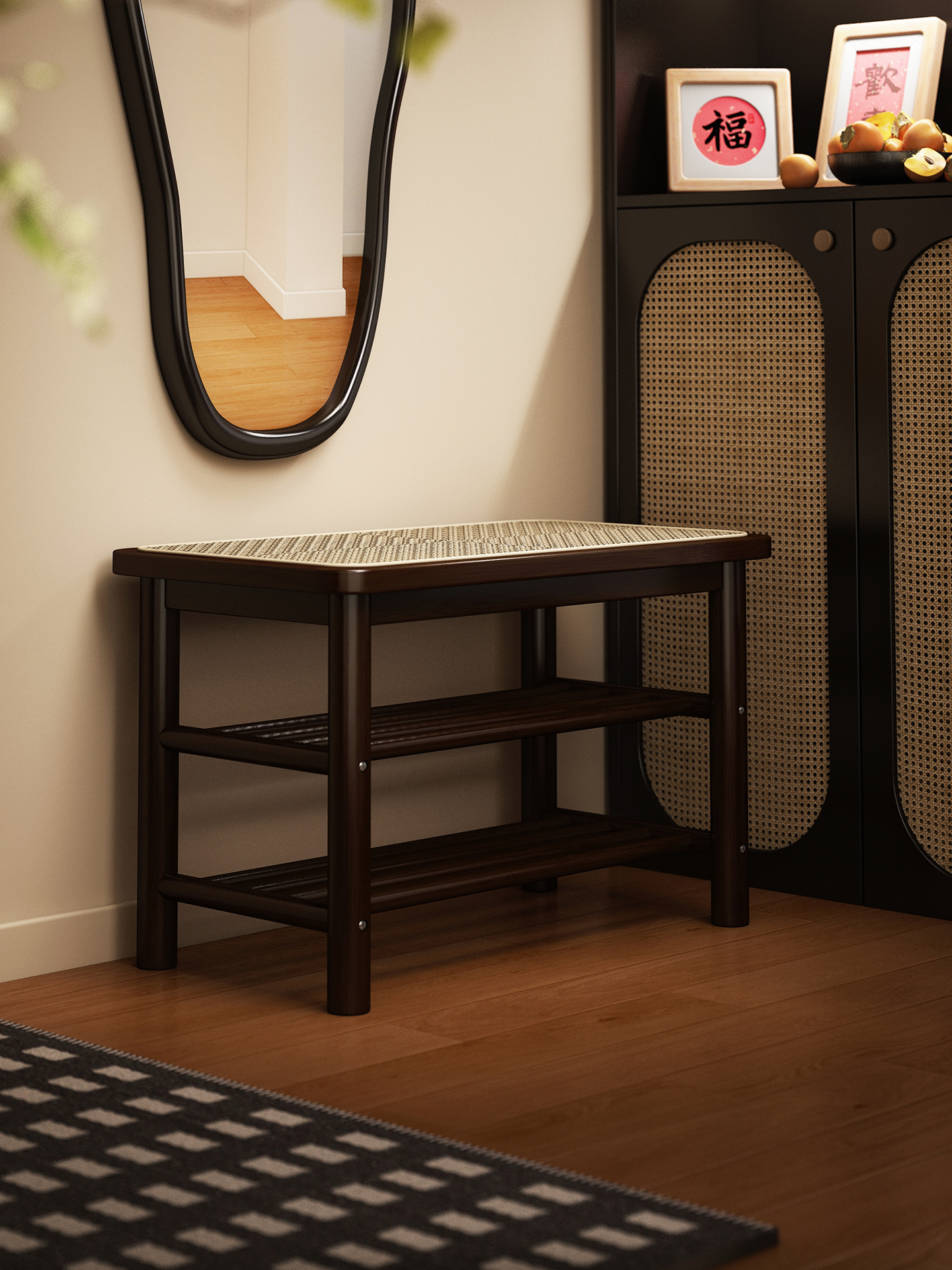 换鞋凳门口家用可坐可收纳进门一体长条穿鞋凳试衣间凳子储物鞋柜