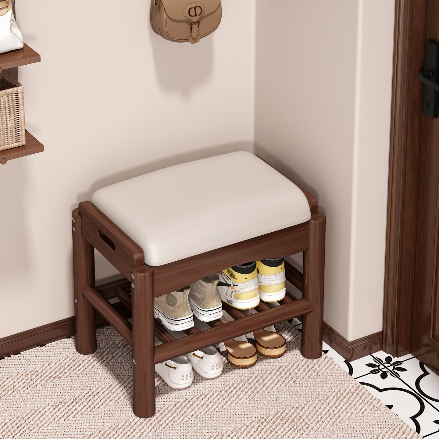 小窄换鞋凳多功能可坐可收纳小型