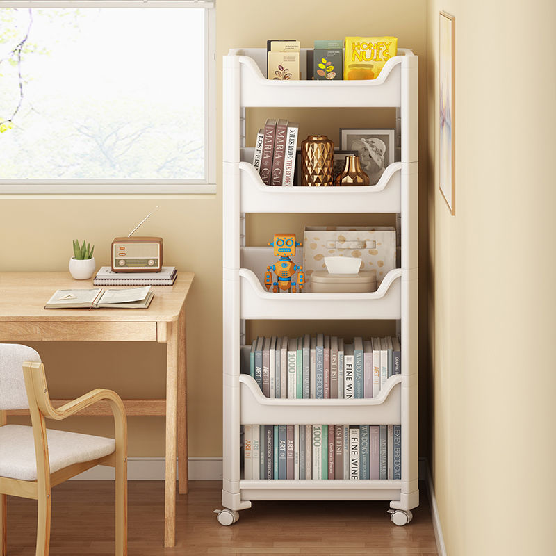 姿竹小户型省空间可移动带轮书架