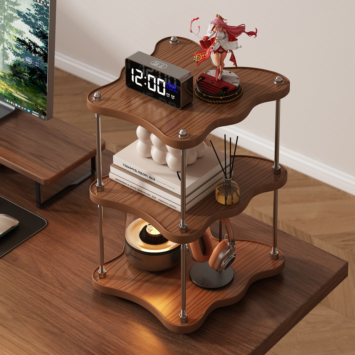 姿竹中古风置物架多层收纳架子