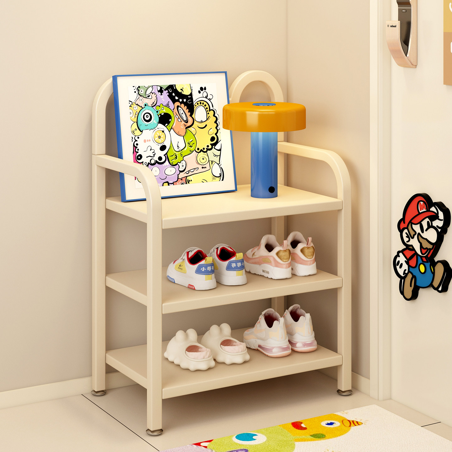 儿童鞋架小窄门口入户门后角落小型不锈钢多层宝宝鞋子收纳架鞋柜,住宅家具,鞋架,淘宝优惠券,粉丝福利购,淘宝优惠卷