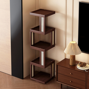 旋转书架落地家用书柜收纳柜客厅角落靠墙置物架多层摆件展示柜子