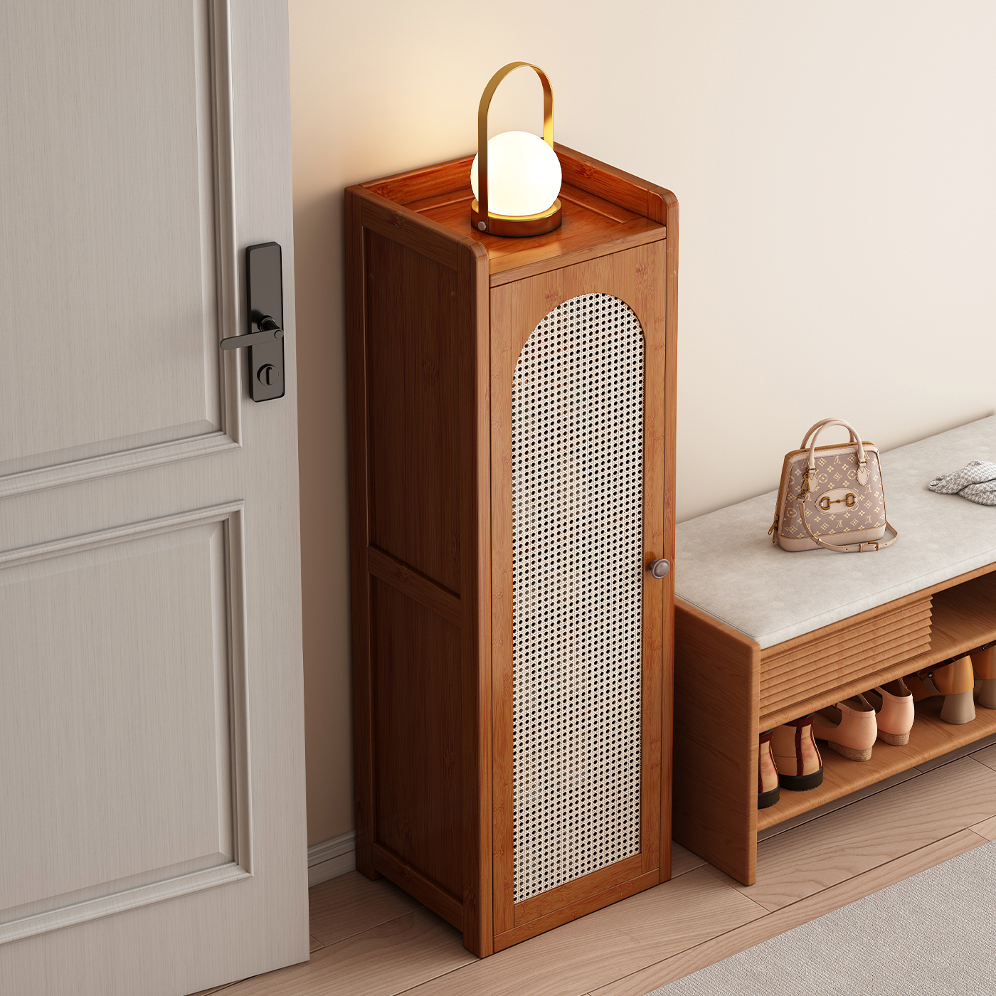 送货上门超稳不晃透气塑藤鞋架