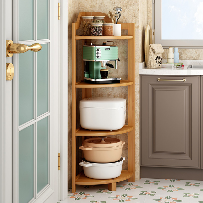 厨房转角置物架落地家用多层调料