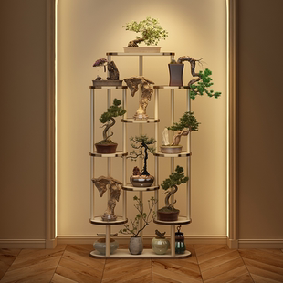 室内花架高端客厅落地式花架子实木阳台置物架多层花盆托架盆栽架
