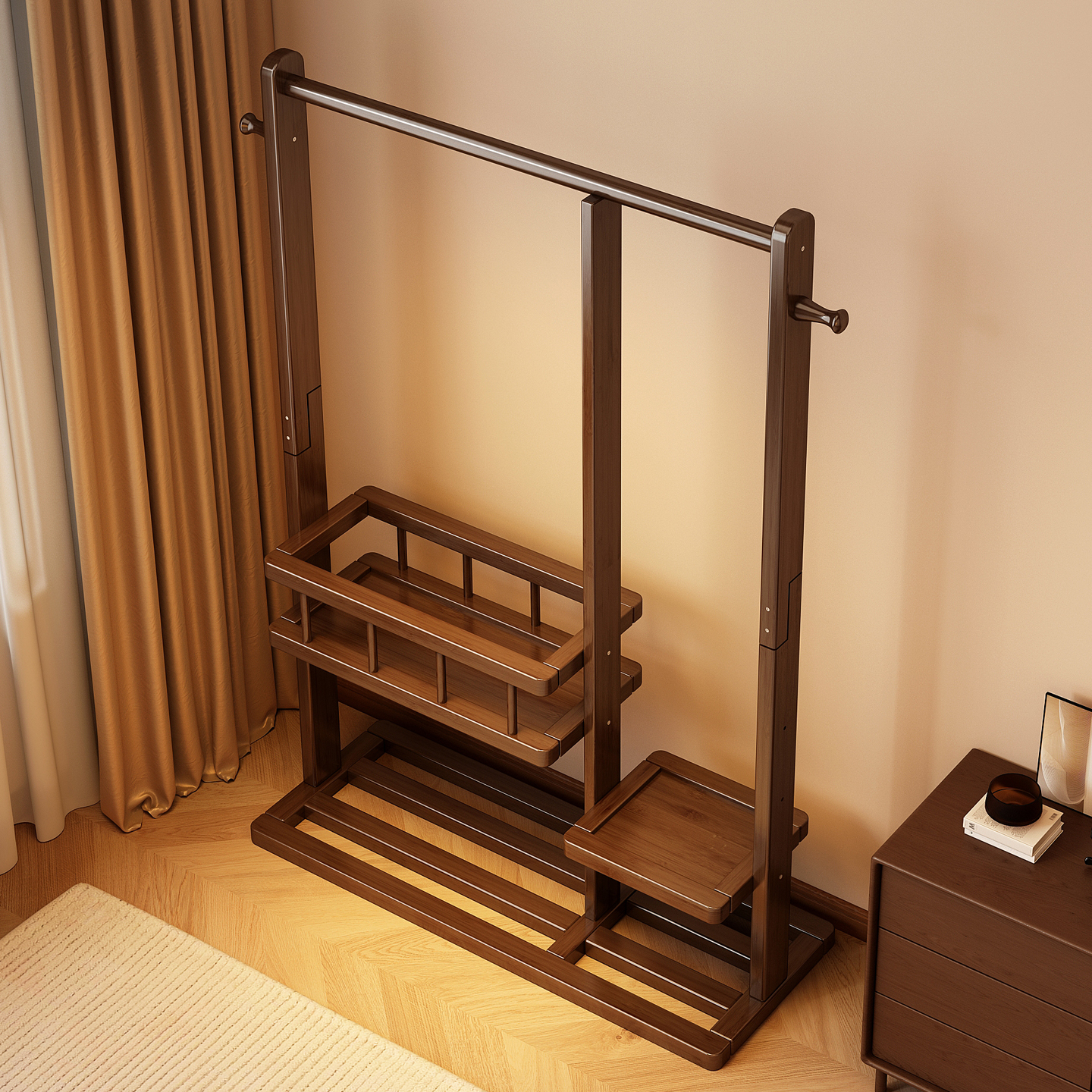 大承重衣帽架大容量加固耐用