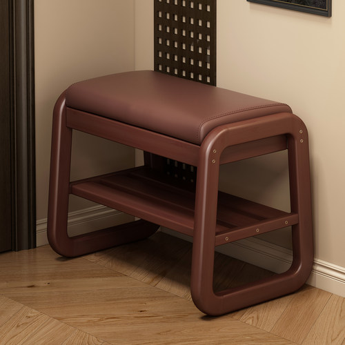 实木储物换鞋凳鞋架，一凳多用