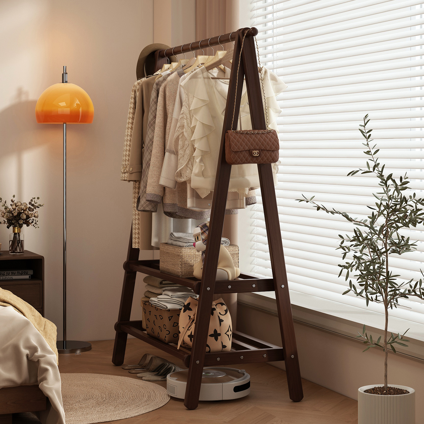 多功能衣帽架分区收纳多元储物