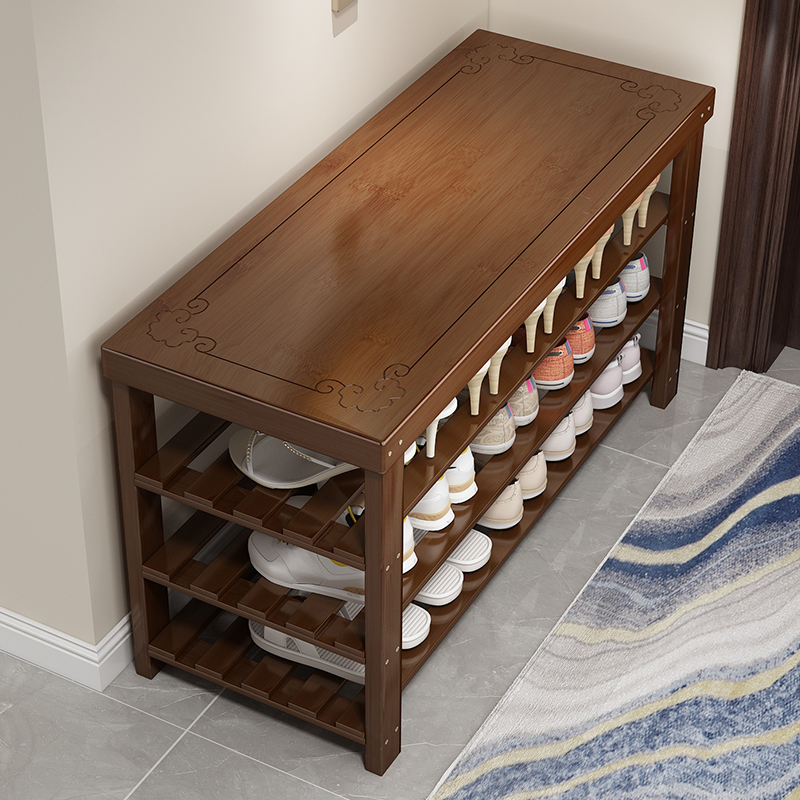 姿竹换鞋凳多层鞋架一体占地小