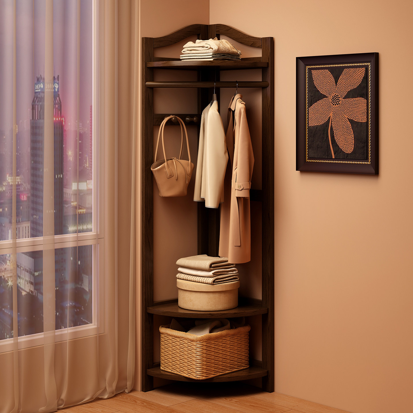 落地挂衣架卧室转角衣帽架客厅衣服收纳置物架入户玄关门口挂包架,住宅家具,衣帽架,淘宝优惠券,粉丝福利购,淘宝优惠卷