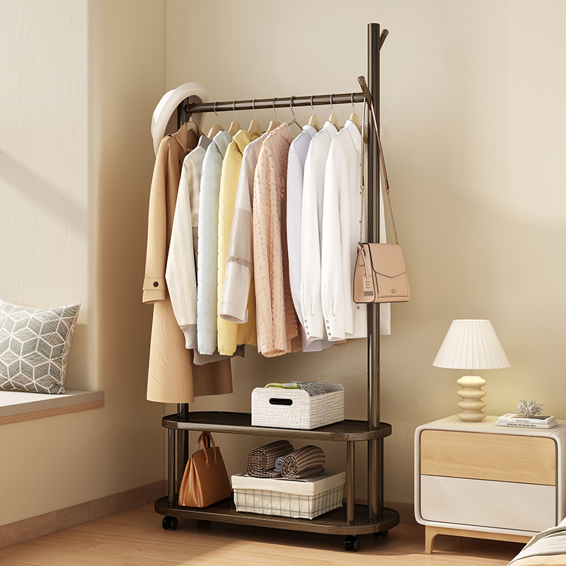 姿竹可移动实木衣帽架