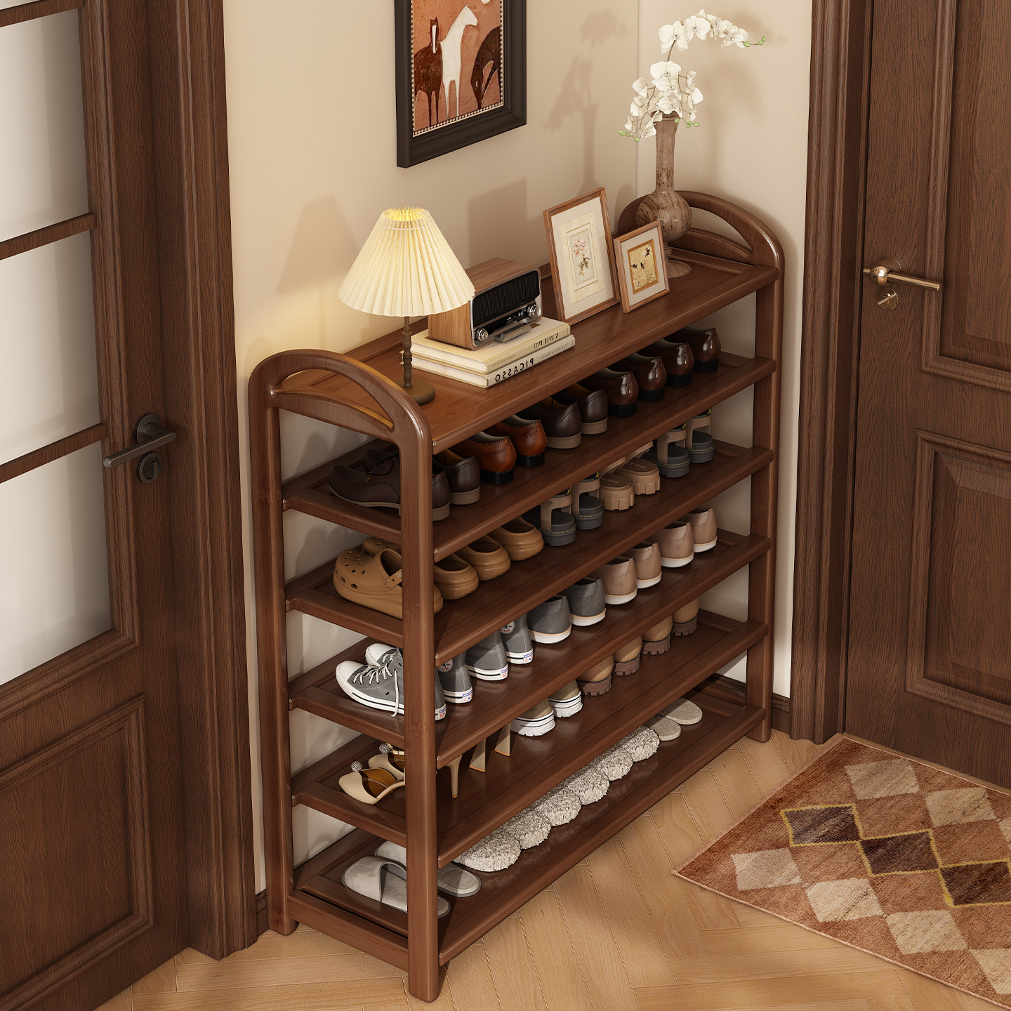鞋架子家用门口多层中古鞋柜楼道入户门鞋子收纳置物架轻奢高级感,住宅家具,鞋架,淘宝优惠券,粉丝福利购,淘宝优惠卷