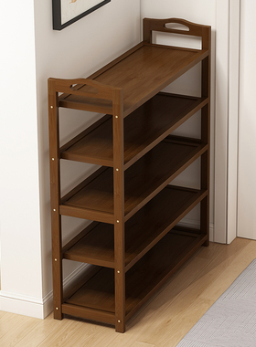 鞋架子家用门口宿舍进门多层简易小型出租屋鞋柜子大容量入户楠竹