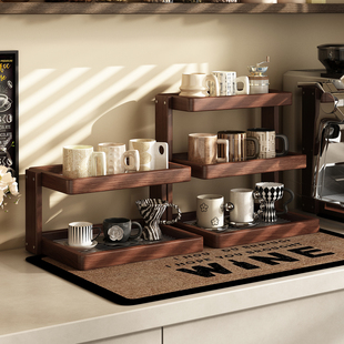 实木杯架杯子收纳置物架餐桌咖啡角布置水杯架餐边柜马克杯放置架