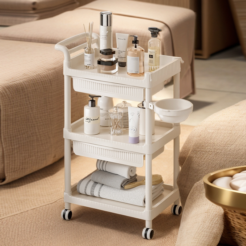 美容院小推车医用仪器美甲理发店手推车烫染工具车带轮移动置物架