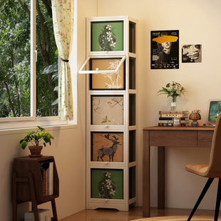 书架落地置物架一体靠墙转角书柜小窄收纳储物学生家用客厅展示柜