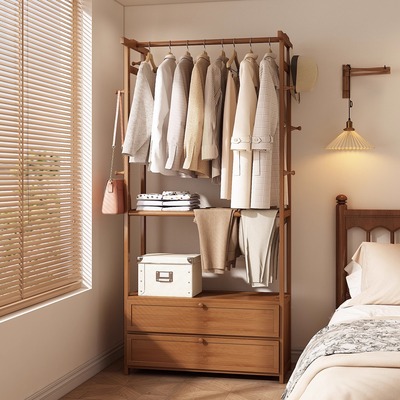 姿竹实木现代简约衣帽架