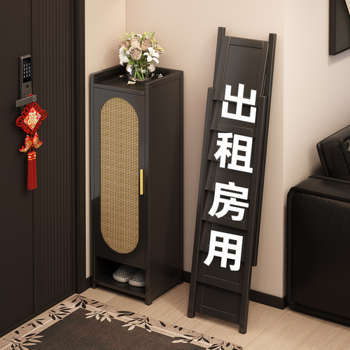 折叠免安装小窄藤编鞋柜
