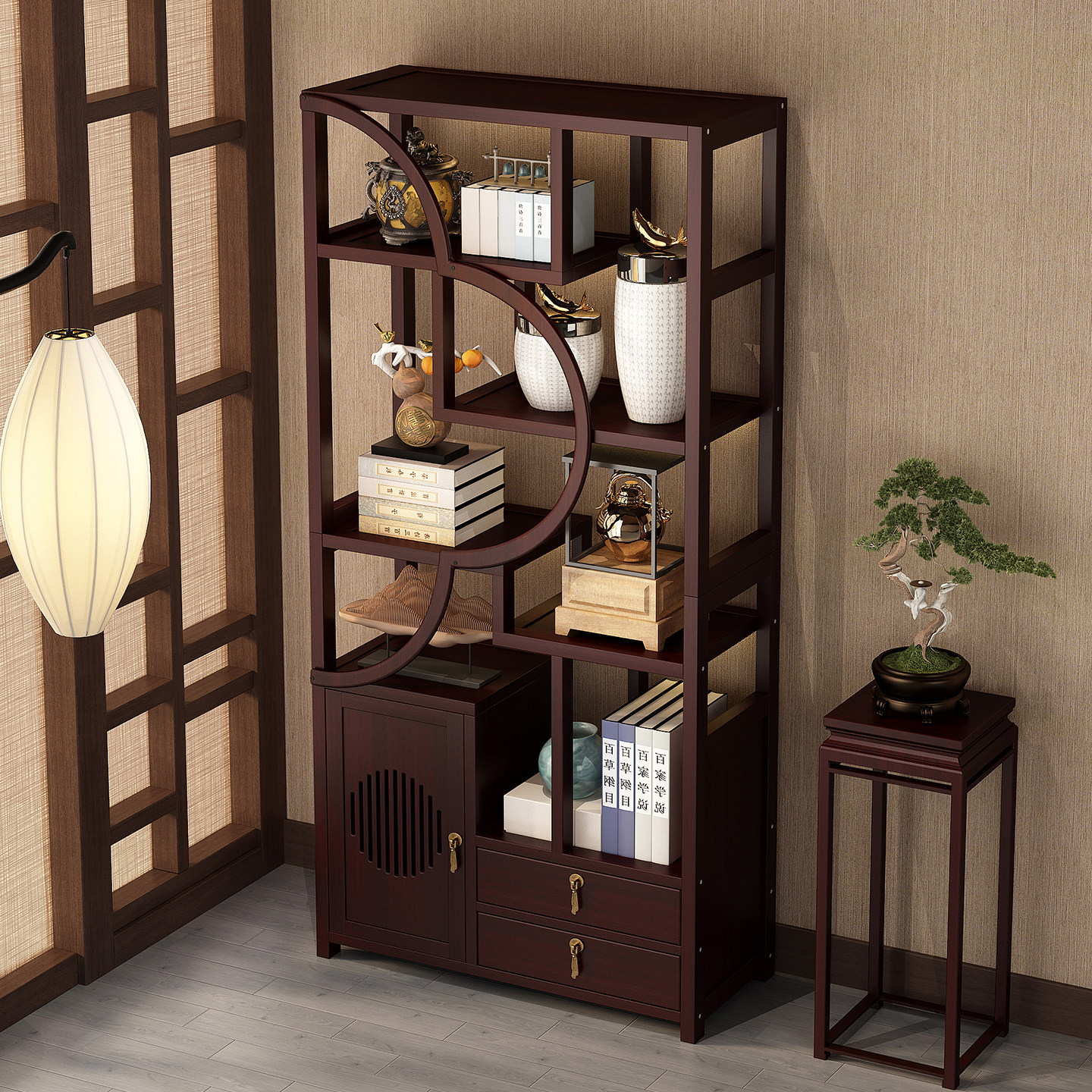 中式博古架多层超强承重超稳不晃