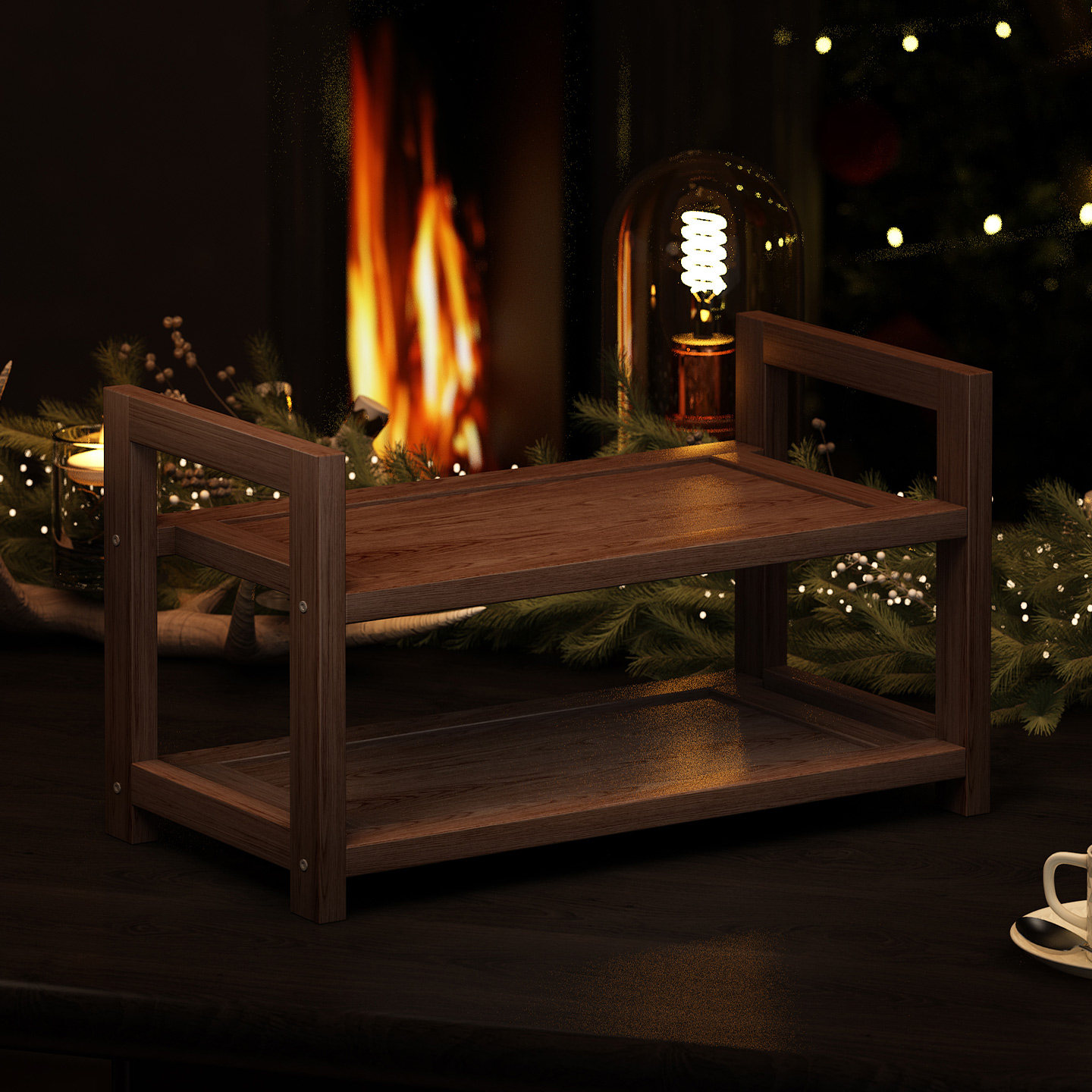 杯架杯子收纳置物架圣诞装饰摆件