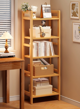 墙角拐角书架不占地方一体靠墙可移动落地置物架简易小窄书柜家用