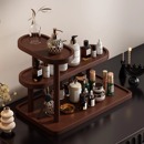 复古实木桌面梳妆台护肤品置物架多层口红香水化妆品收纳整理架