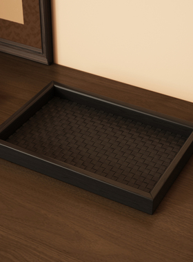 复古实木托盘桌面收纳盒玄关钥匙摆件置物架长方形手表香薰摆放架