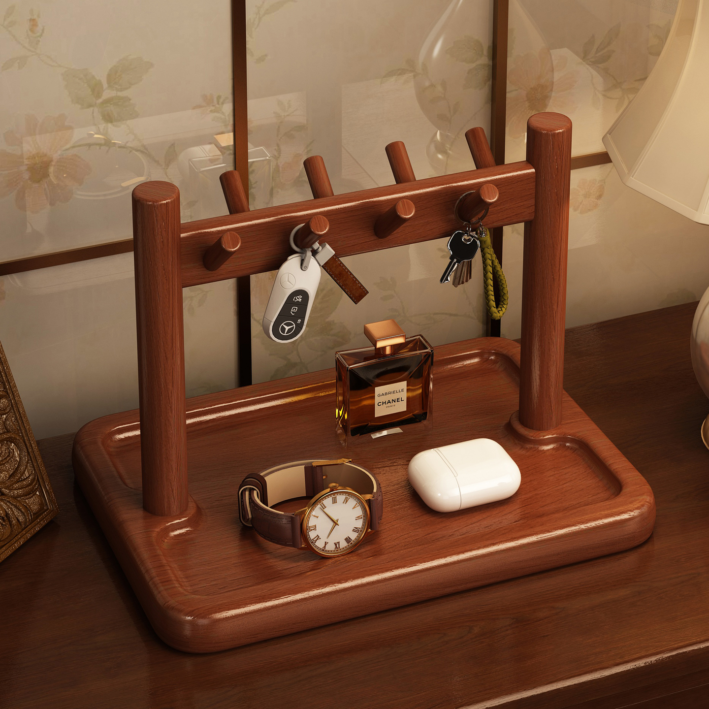 【实木】入户门玄关钥匙置物架