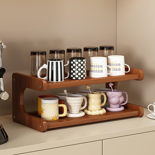 杯架杯子置物架厨房餐边柜台面餐桌面水杯茶杯杂物双层整理架